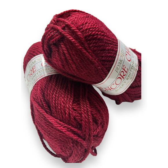 2 Skeins Plymouth Yarns ENCORE CHUNKY Bulky Acrylic Wool  🧶 #999 Burgundy Red - Picture 2 of 9